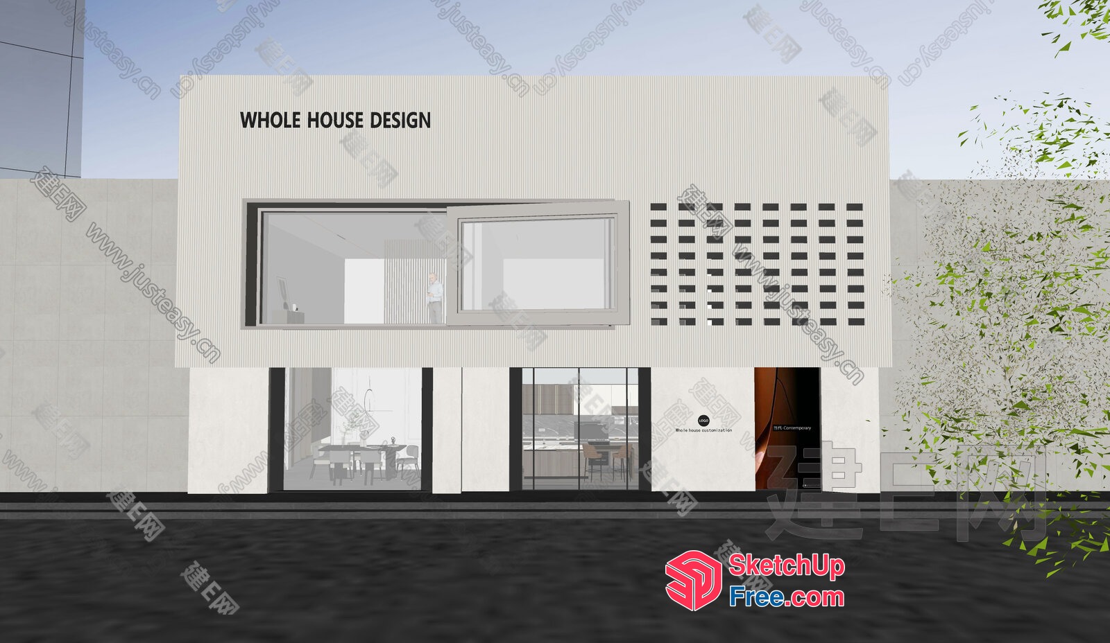 Modern Minimalist Whole House Design 3D SketchUp File