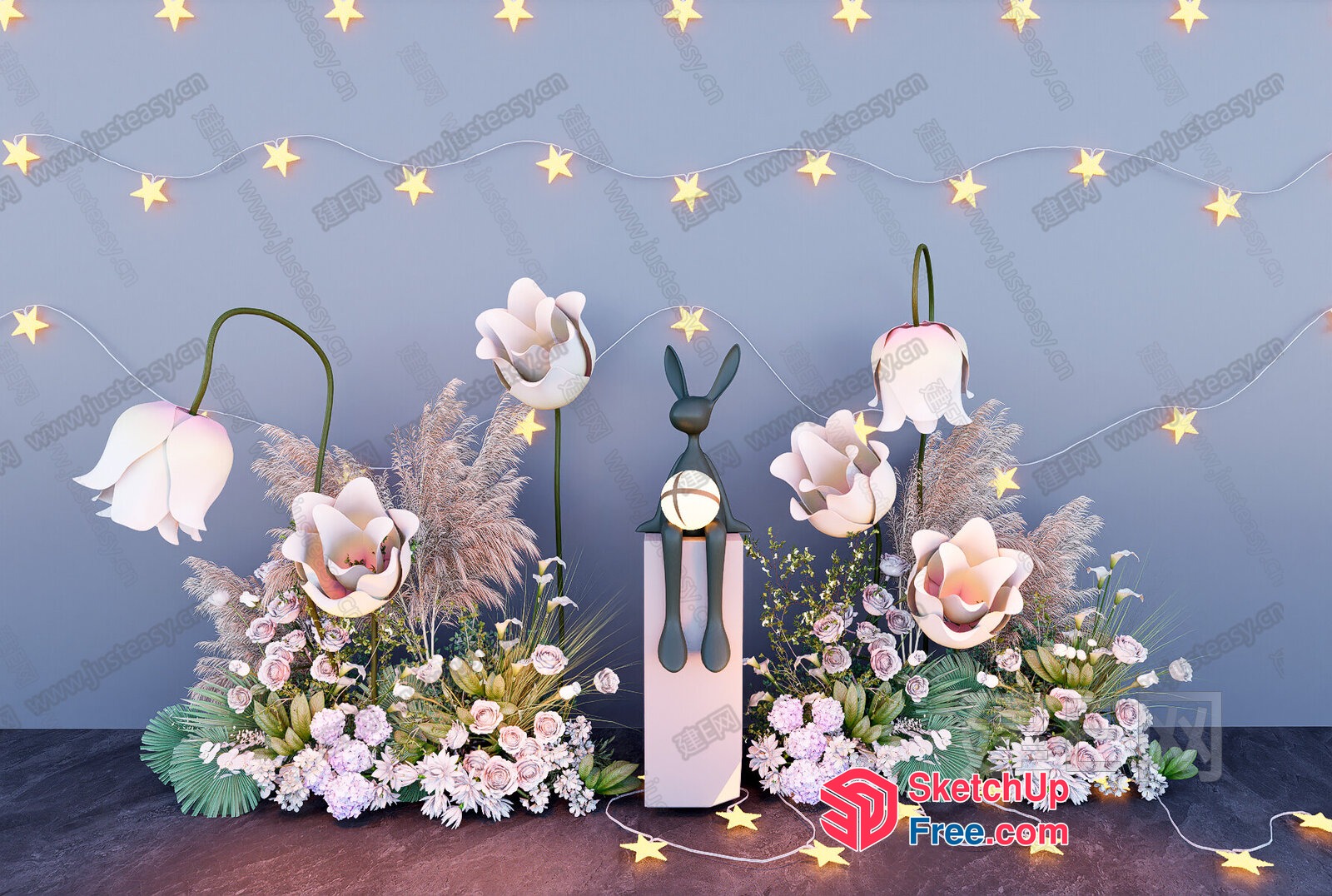 Elegant And Modern Decorative Flower Arrangement 3D SketchUp File