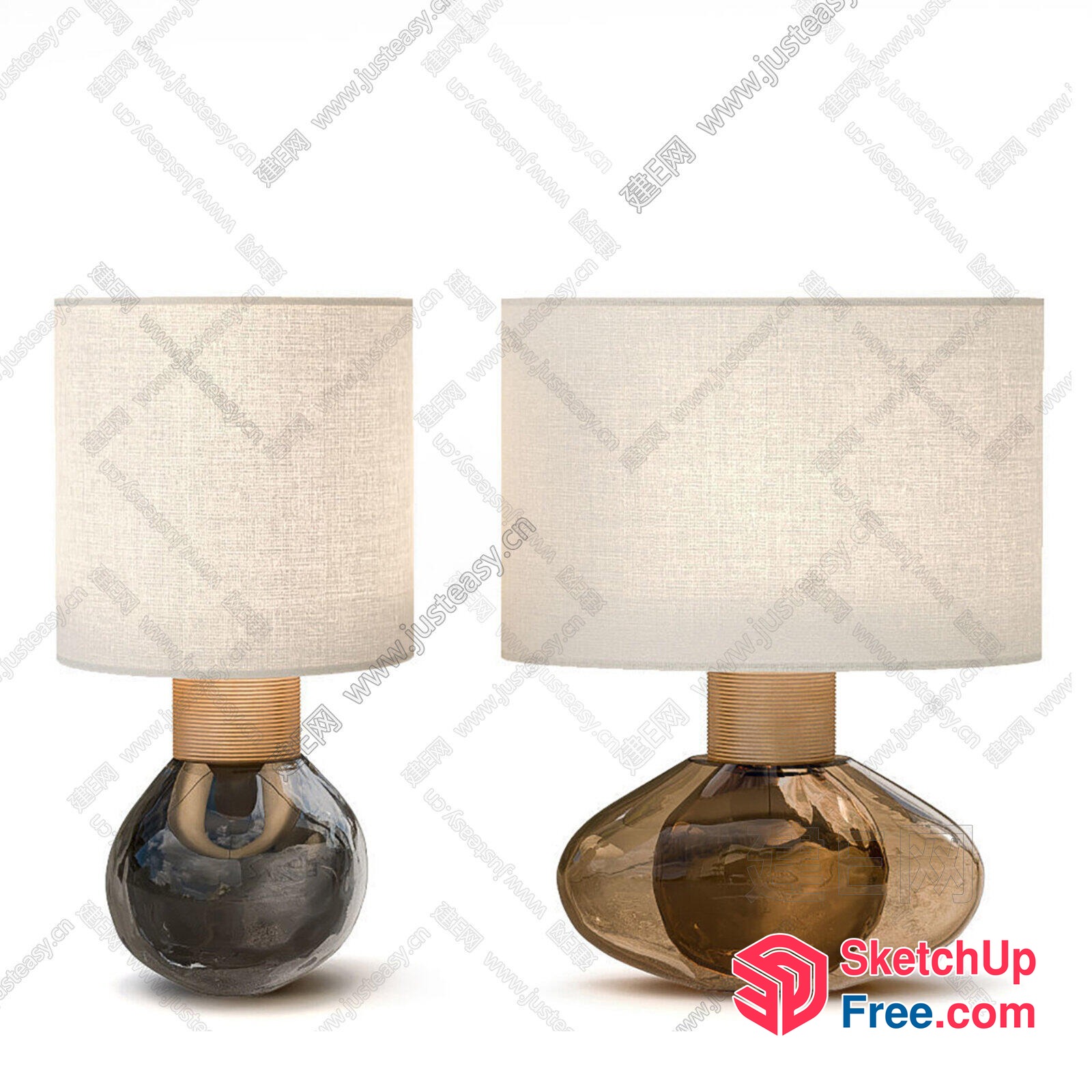 Elegant Glass Table Lamps 3D SketchUp File