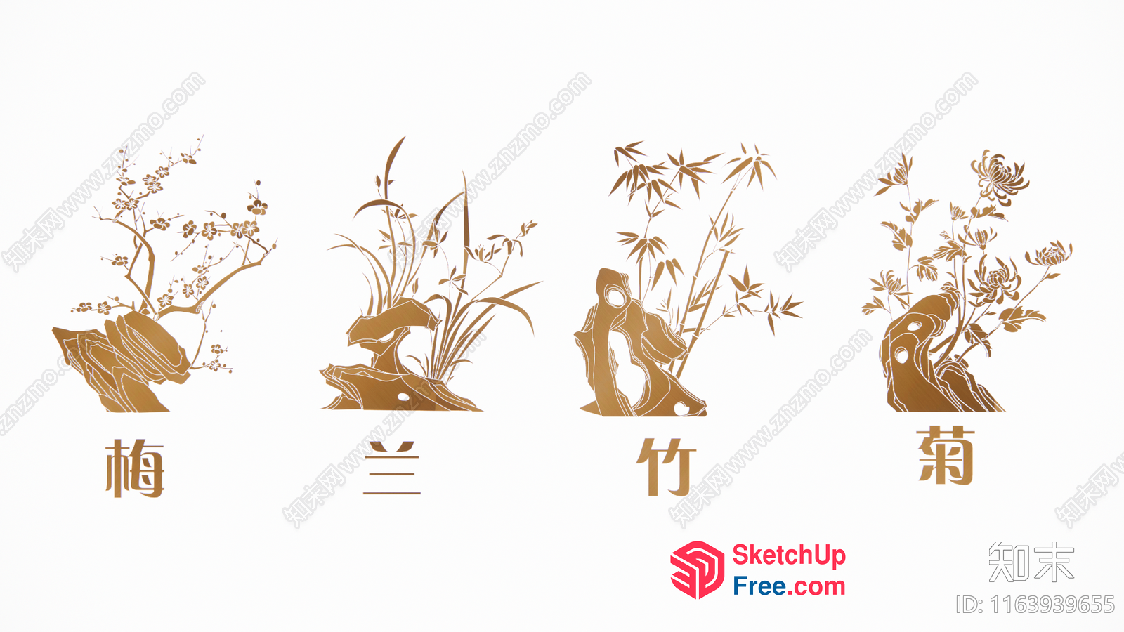 Asian-Inspired Decorative Elements 3D SketchUp File