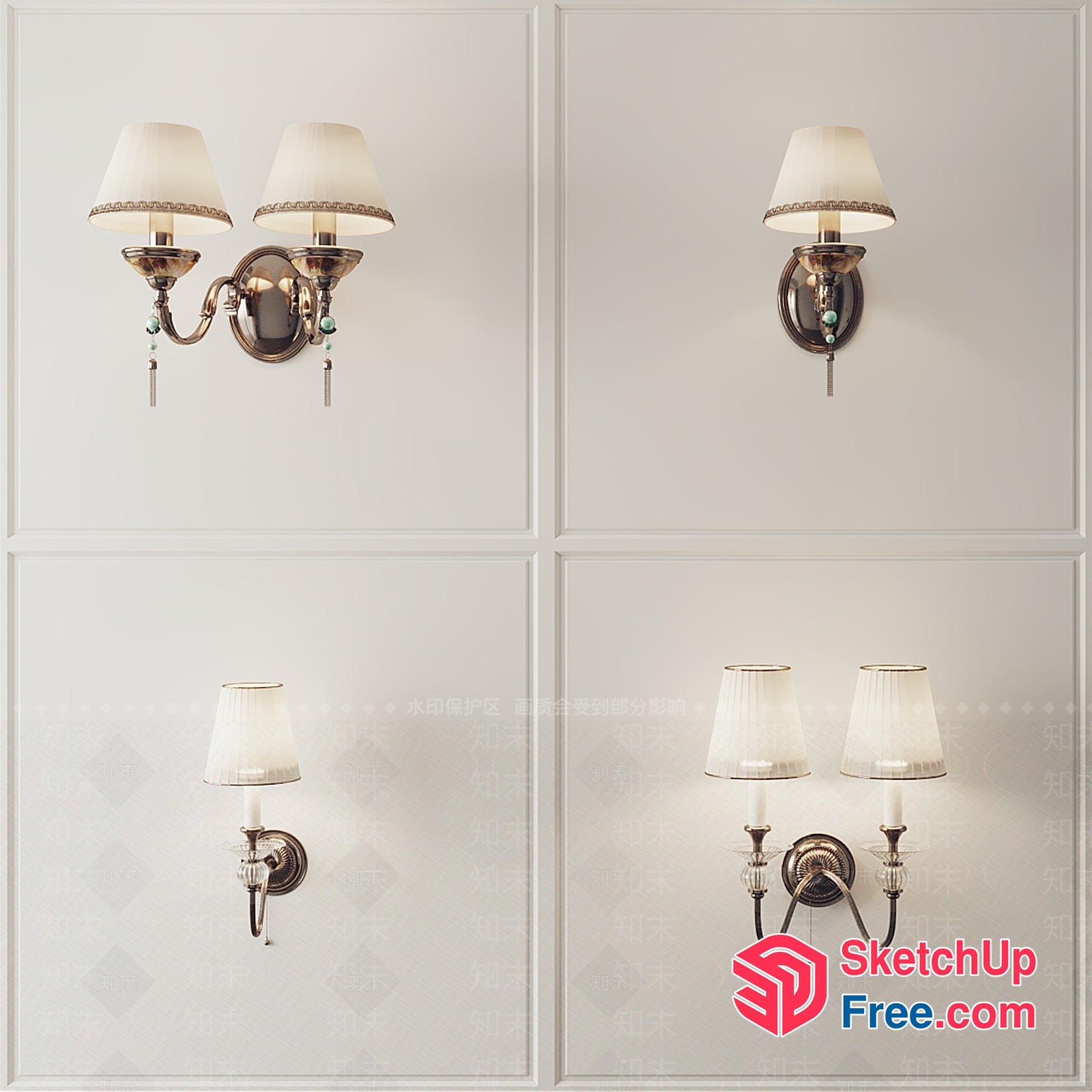 Elegant Sconce Lighting Fixtures 3D SketchUp File