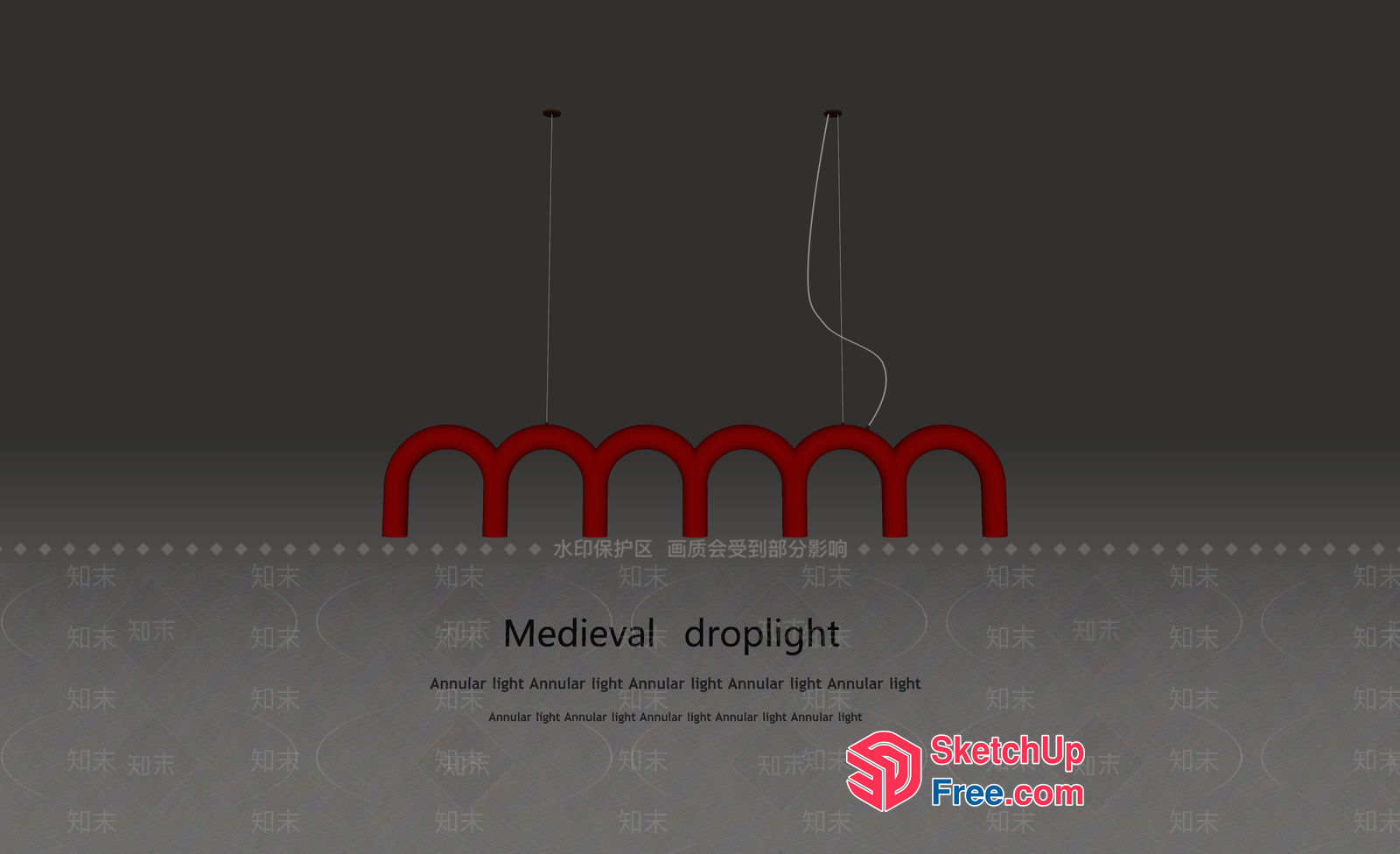 Medieval Style Hanging Light Fixture 3D SketchUp File