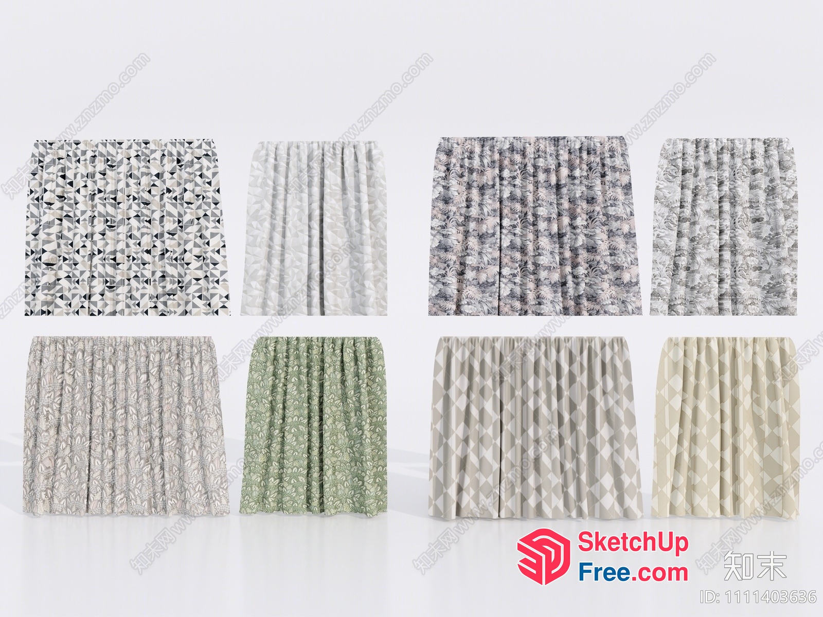 3D-Printed Curtain Patterns In Various Styles 3D SketchUp File