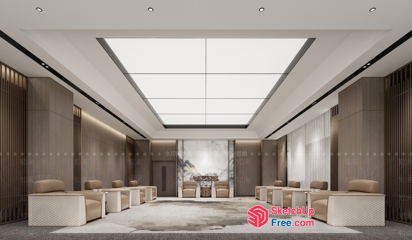 Luxurious Modern Office Space With Elegant Furniture 3D SketchUp File