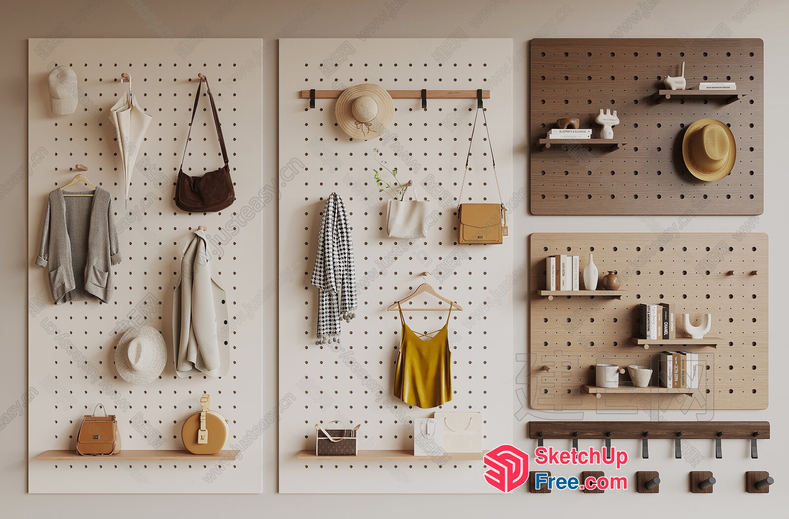 Modern Wall Storage And Display Solution 3D SketchUp File