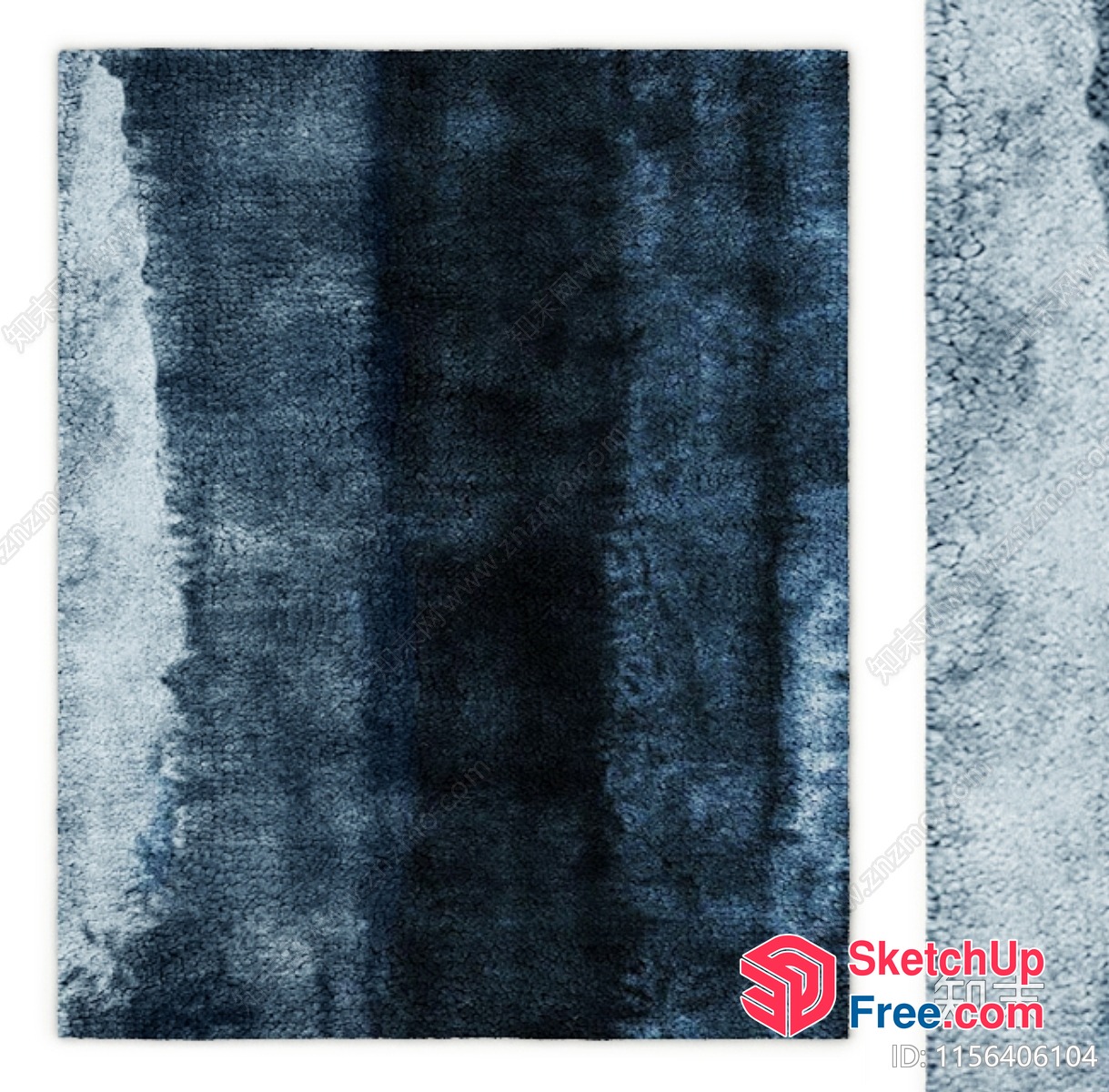 Abstract Watercolor Rug Design 3D SketchUp File