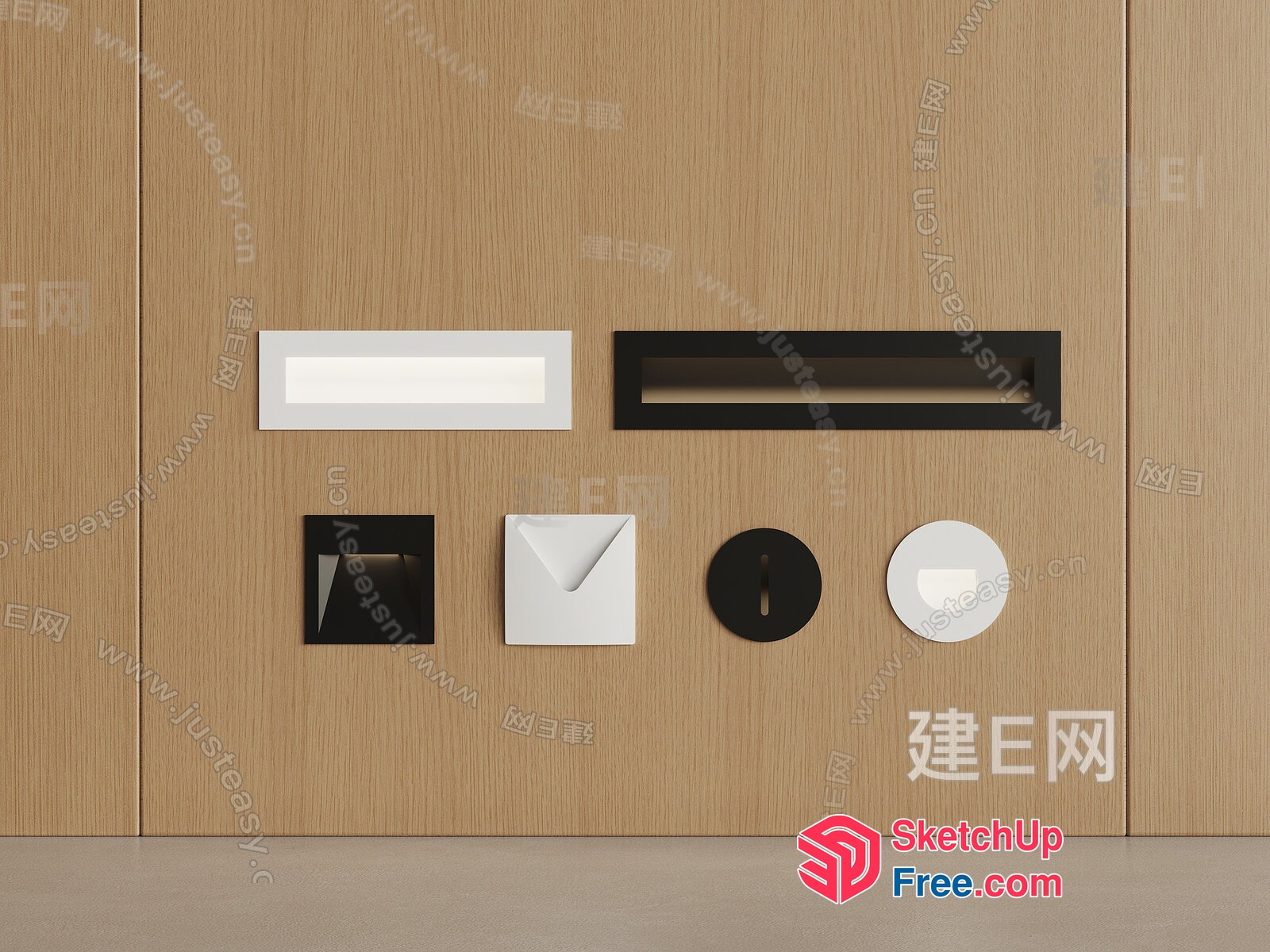 Modern Minimalist Interior Hardware 3D SketchUp File