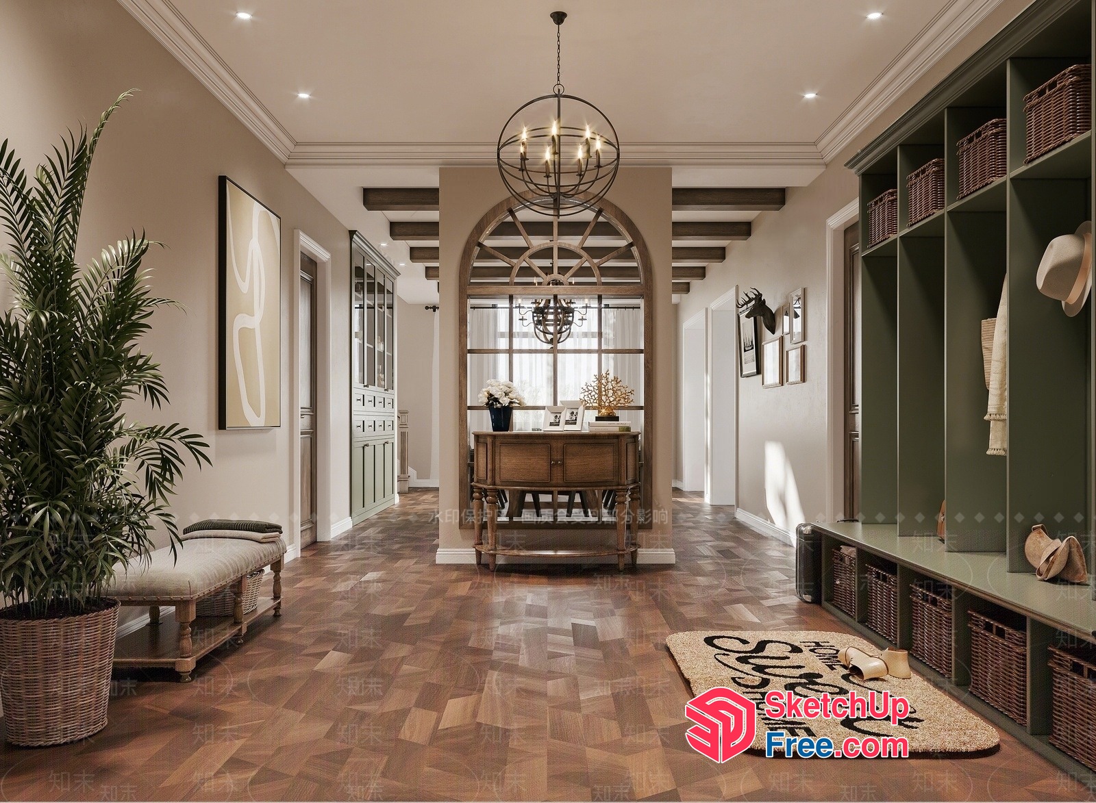 Elegant And Inviting Home Entrance 3D SketchUp File