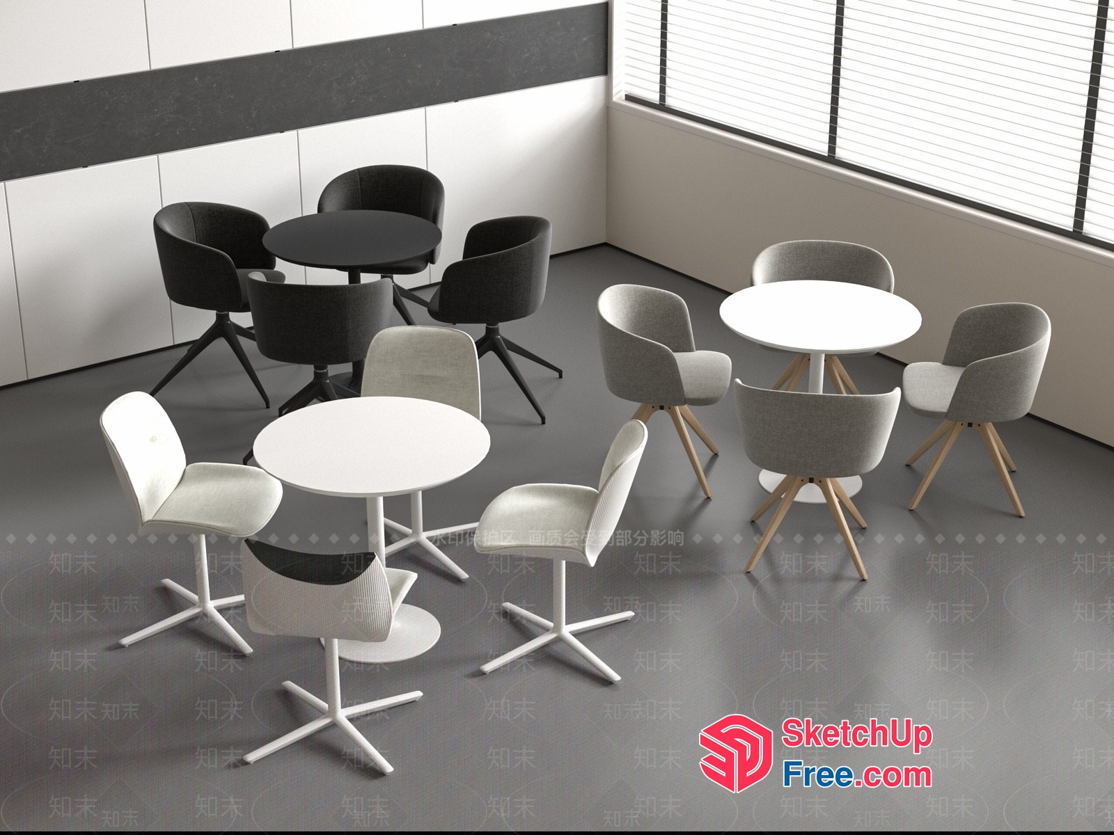 Modern Minimalist Furniture Arrangement 3D SketchUp File