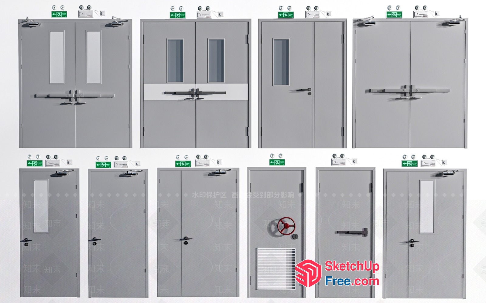 Emergency Exit Doors 3D SketchUp File