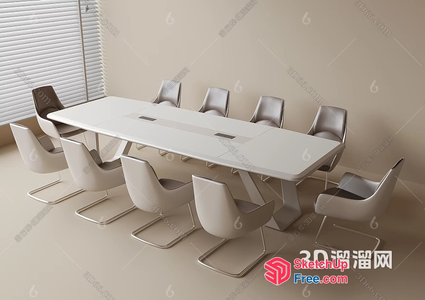 Modern White Conference Room 3D SketchUp File