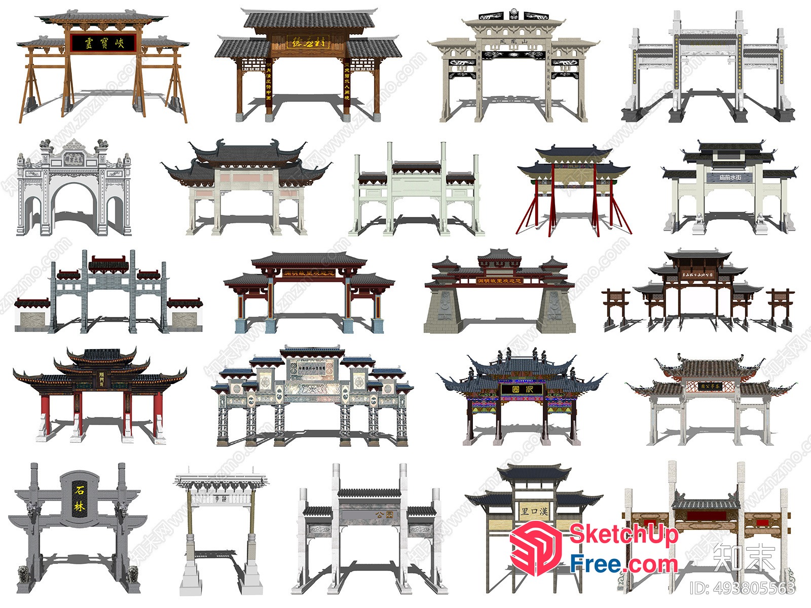 Asian-Style Entranceway 3D SketchUp File