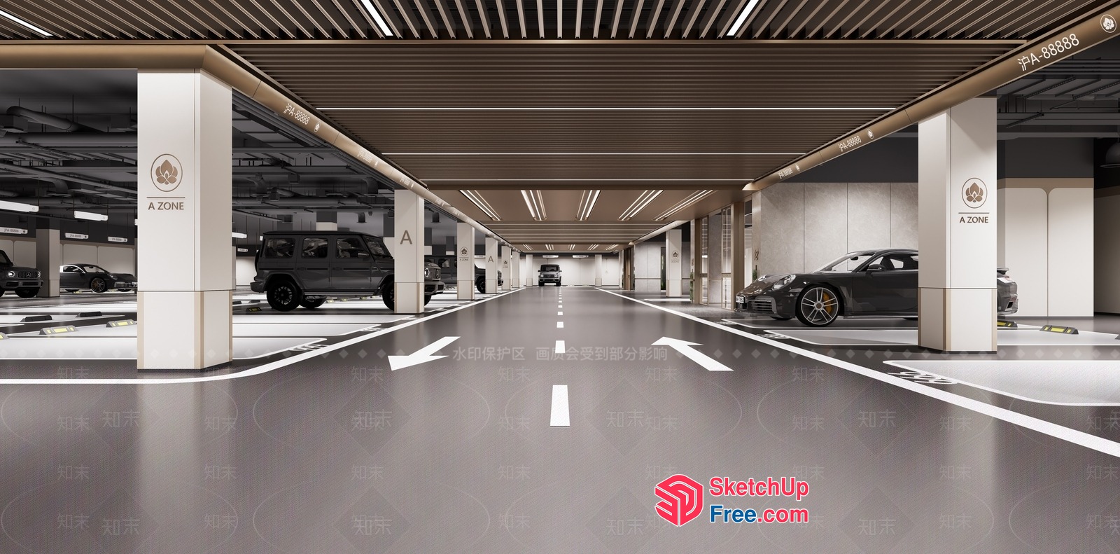 A Zone Parking Garage 3D SketchUp File