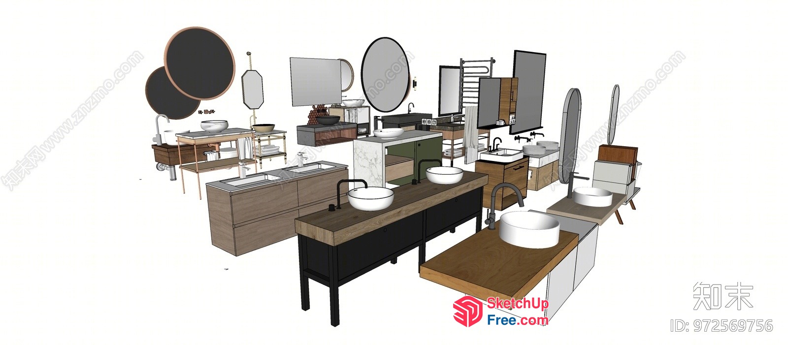 Modern Bathroom Furniture Collection 3D SketchUp File