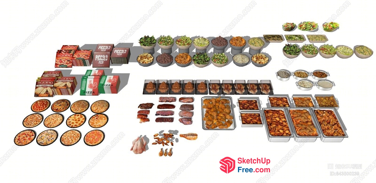 A Variety Of Food Items 3D SketchUp File