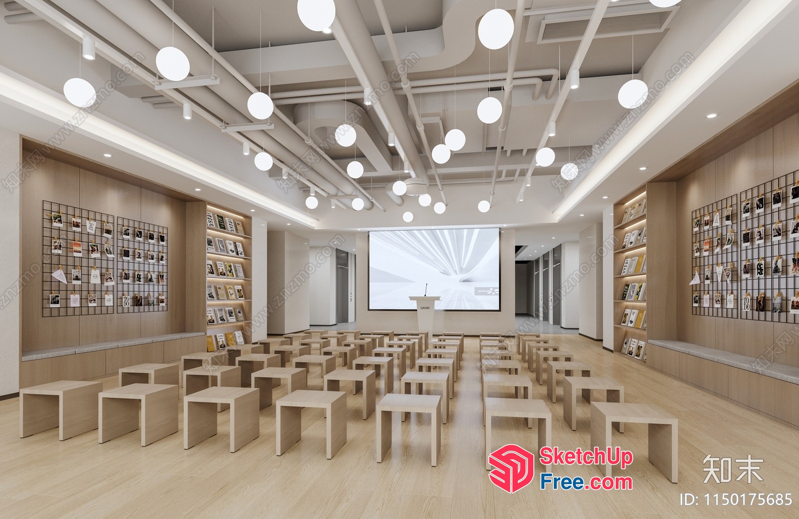 Modern Minimalist Conference Room With Sleek Furniture 3D SketchUp File