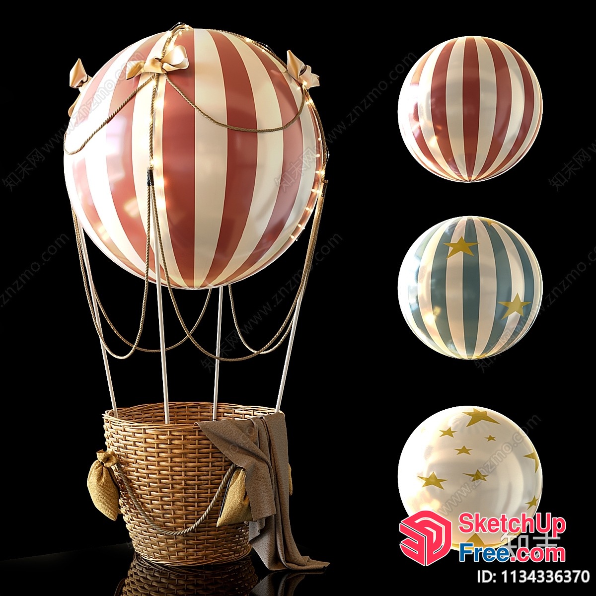 Vintage Hot Air Balloon Interior Design 3D SketchUp File