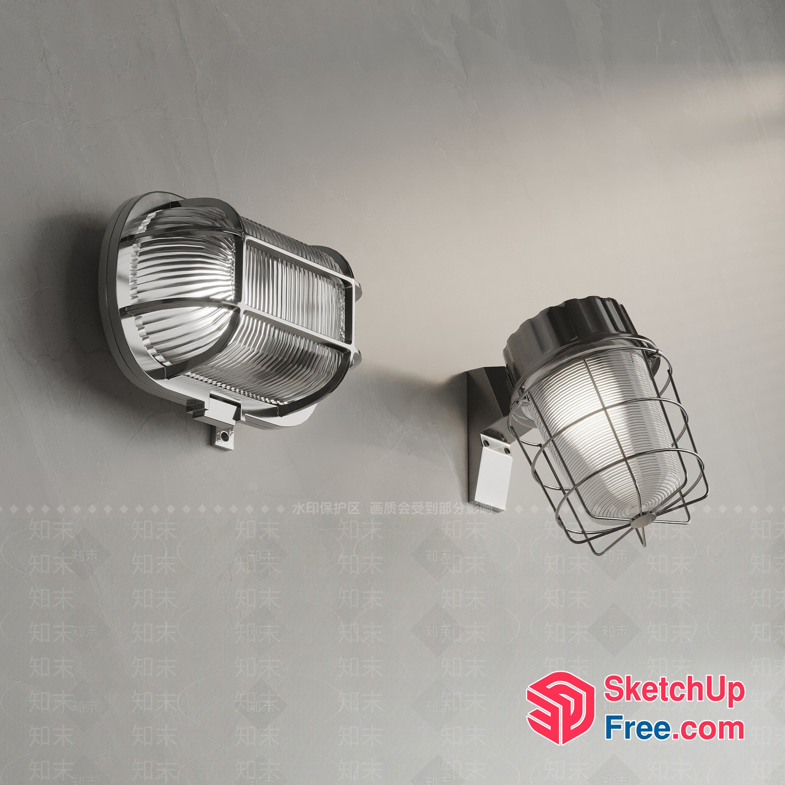 Industrial Style Wall Lights 3D SketchUp File