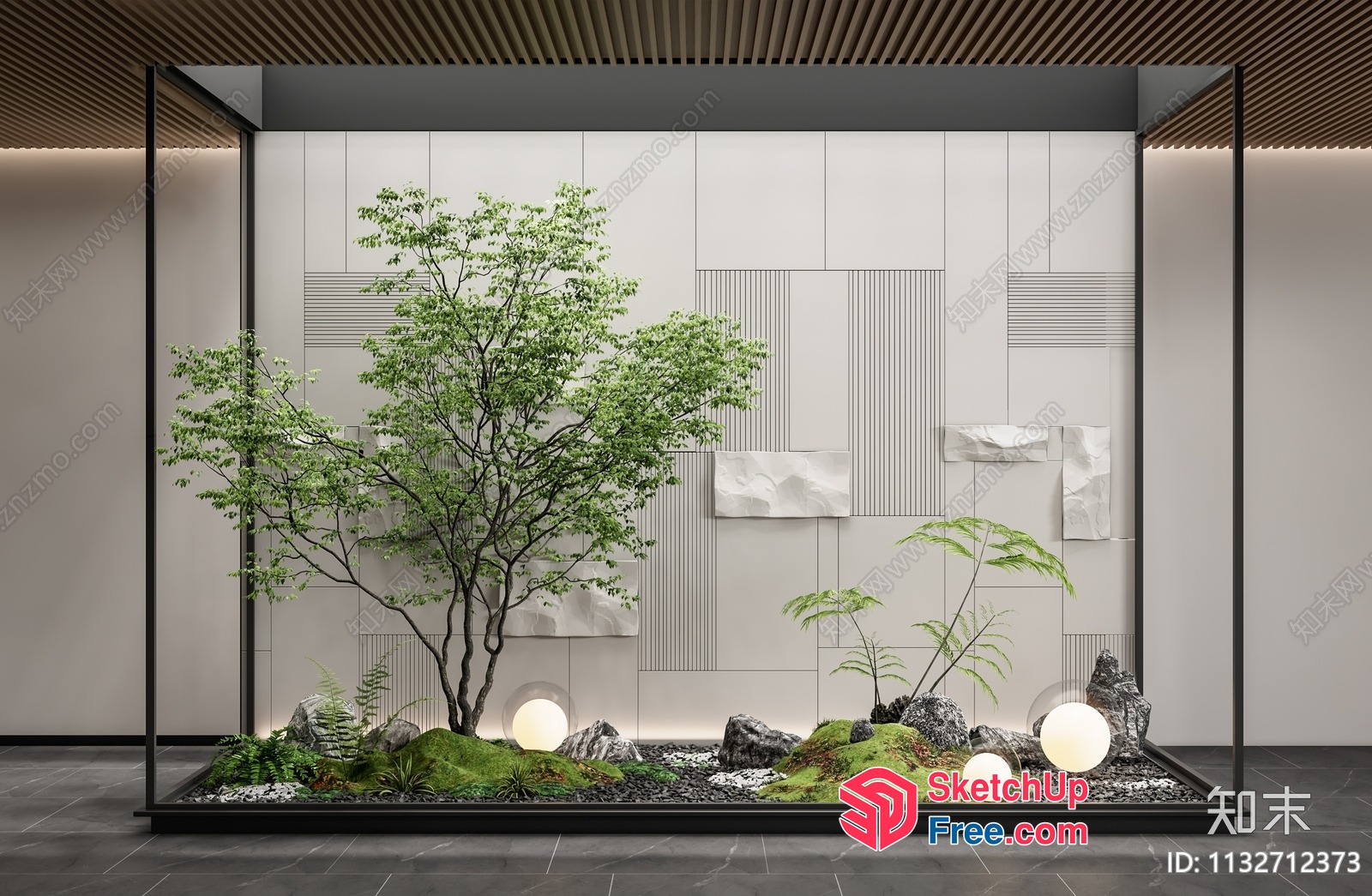 Elegant Japanese-Inspired Interior With Natural Elements 3D SketchUp File