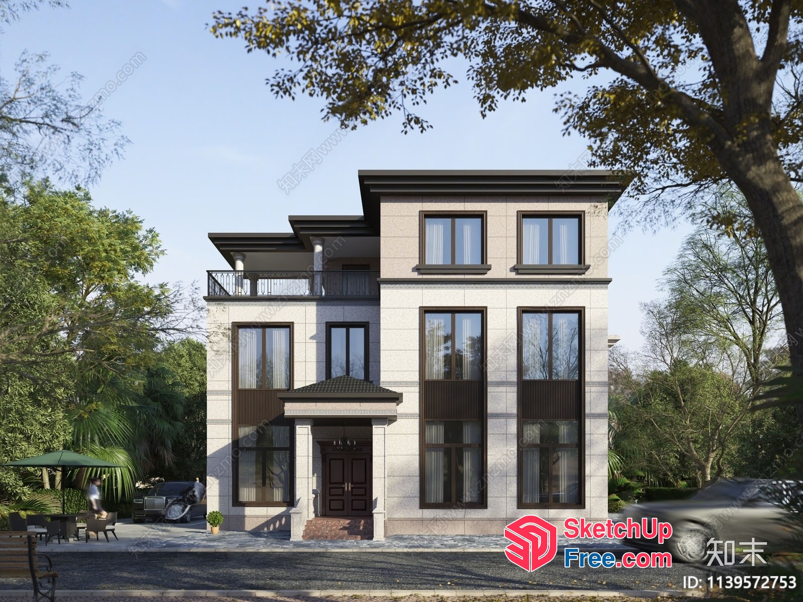 Elegant Modern Villa Exterior Design 3D SketchUp File