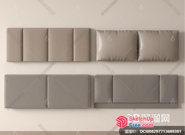 Modern Sofa Set In Neutral Beige Color 3D SketchUp File