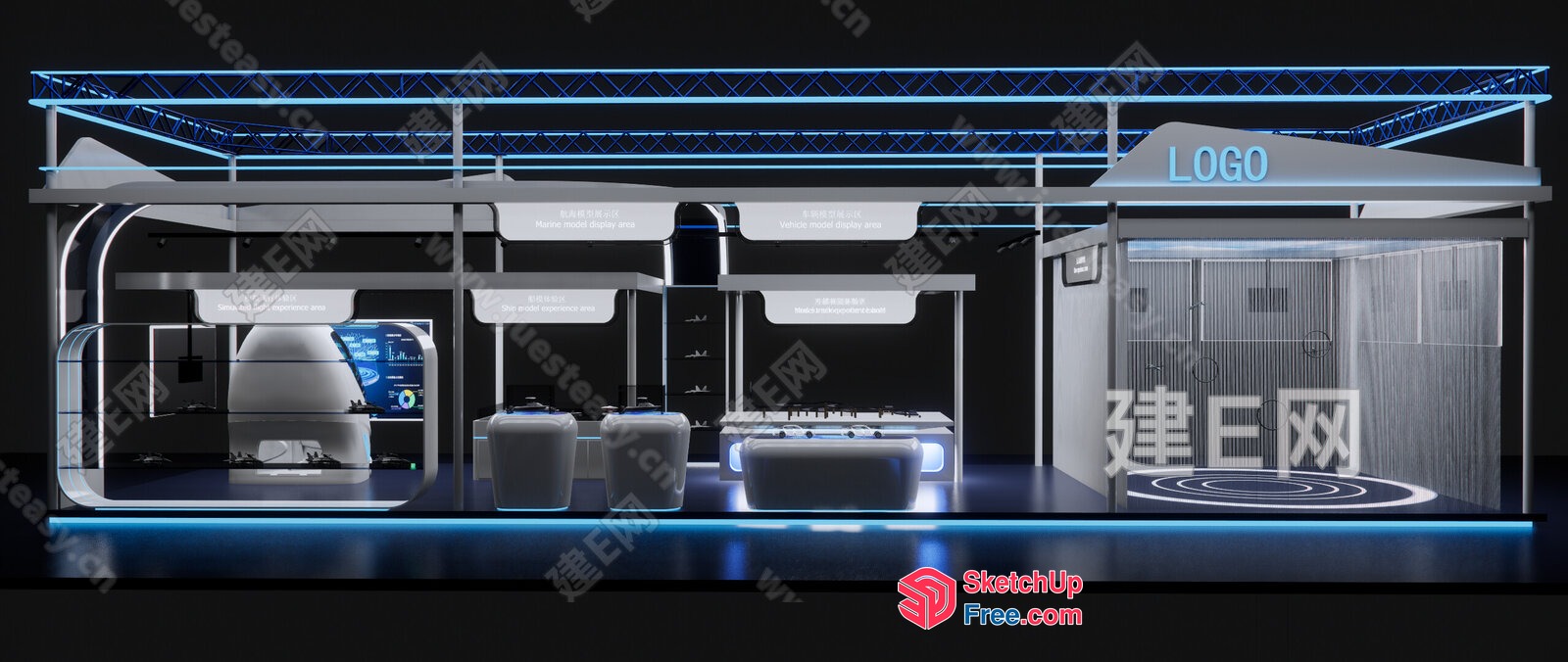 Futuristic Space Capsule Interior 3D SketchUp File