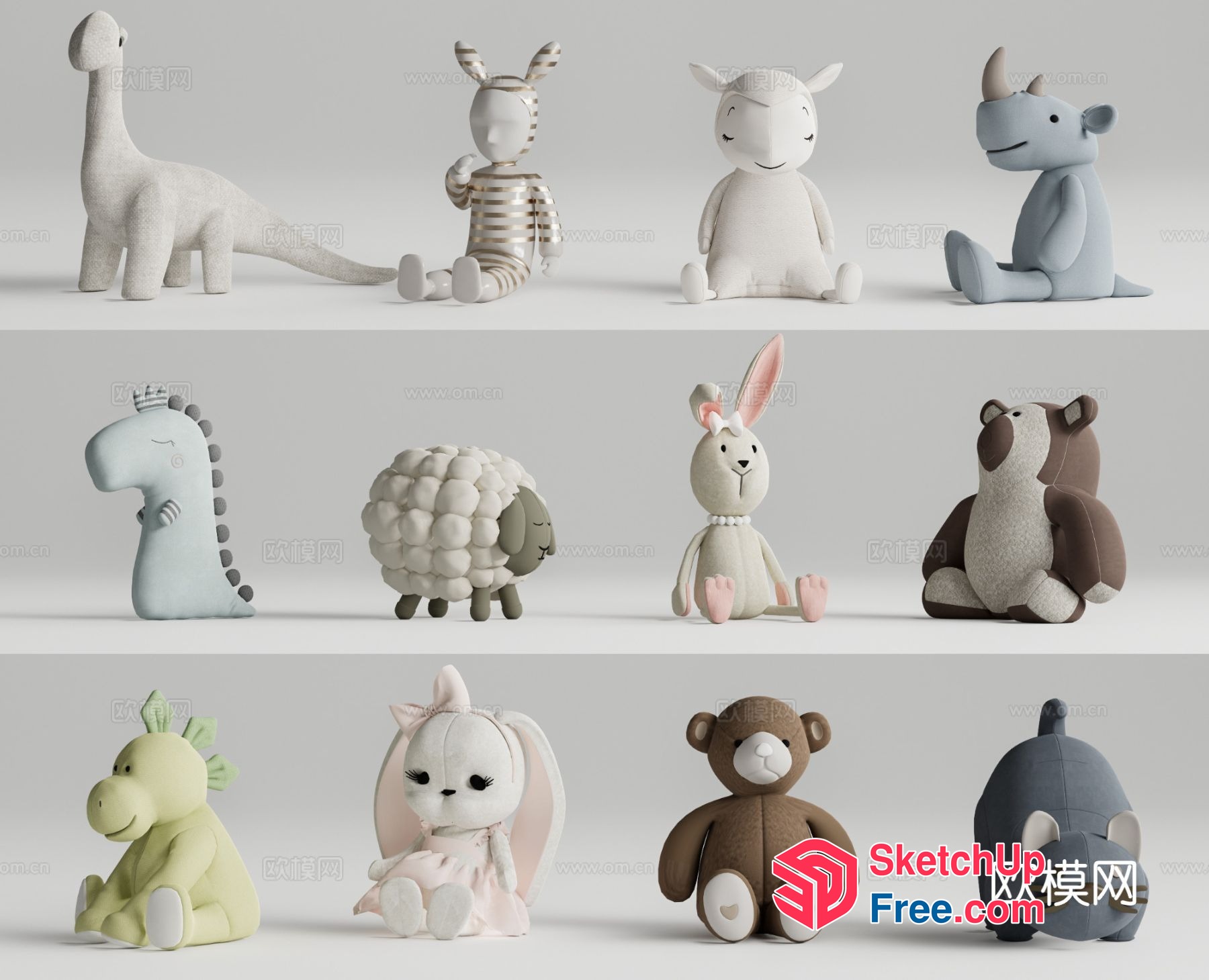 Adorable Plush Toys 3D SketchUp File