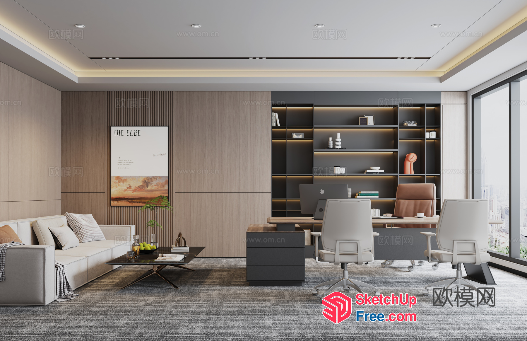 Modern Office Interior With Sleek Furniture And Natural Light 3D SketchUp File