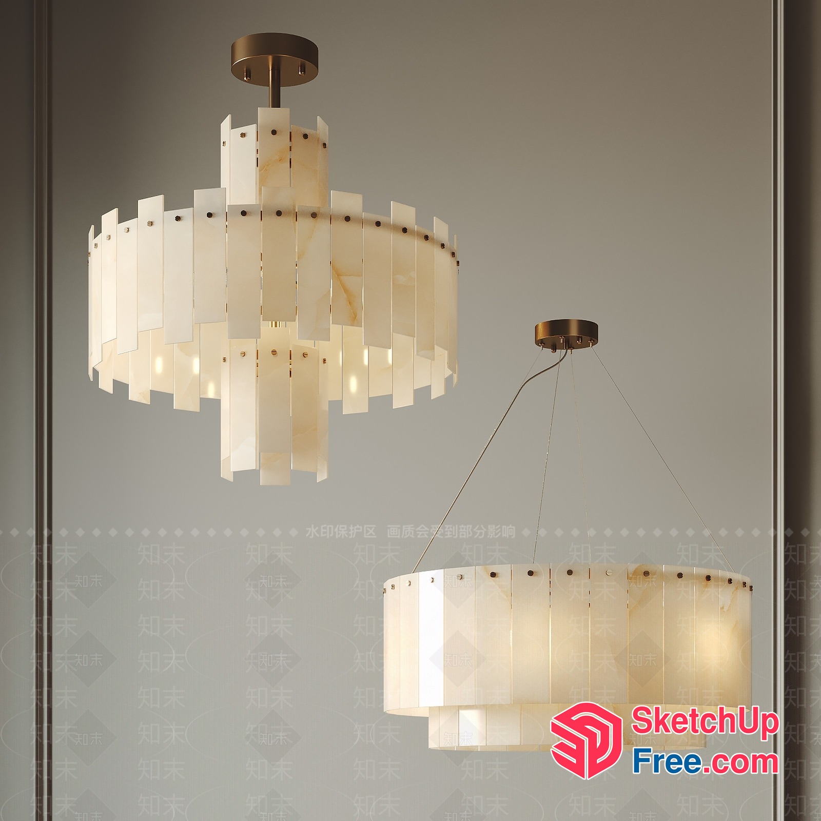 Elegant Chandelier Lighting Fixture 3D SketchUp File