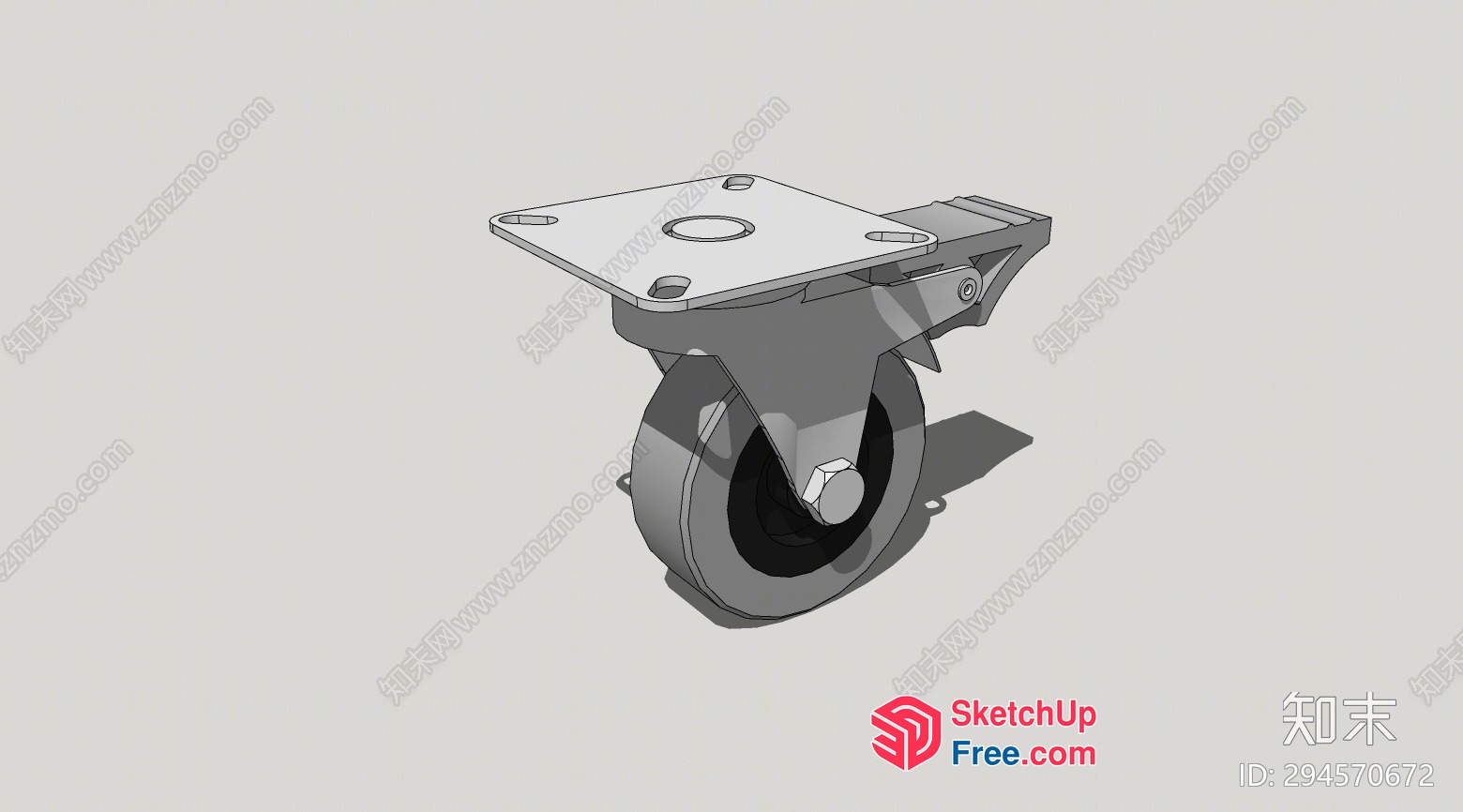 Industrial Metal Caster Wheel 3D SketchUp File