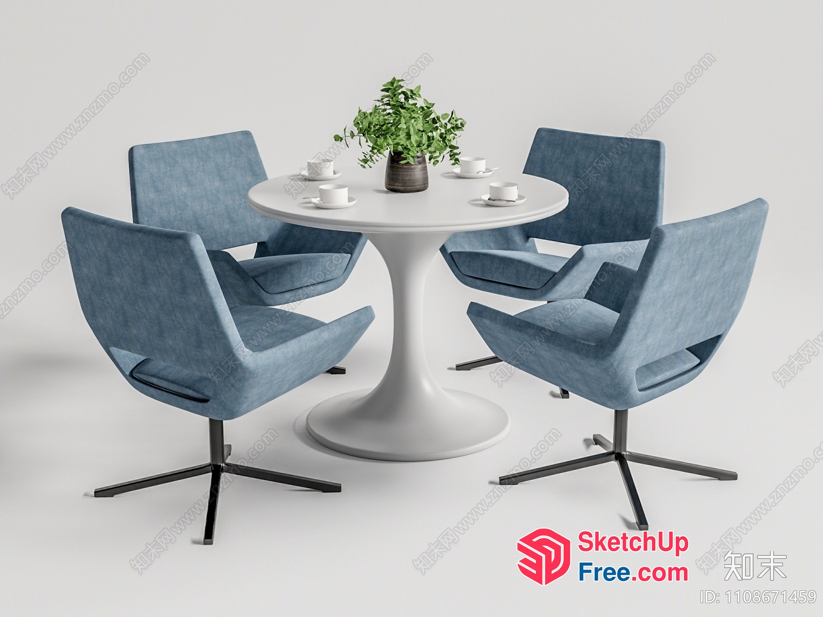 Elegant Modern Dining Room Setting 3D SketchUp File