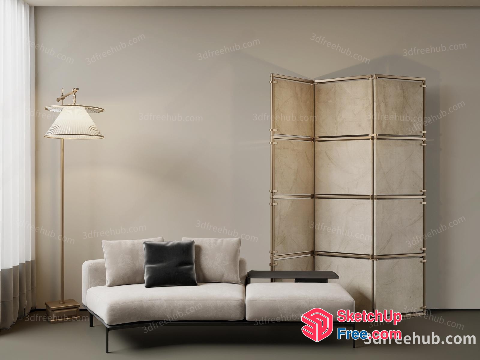 Modern Minimalist Living Room Interior 3D SketchUp File