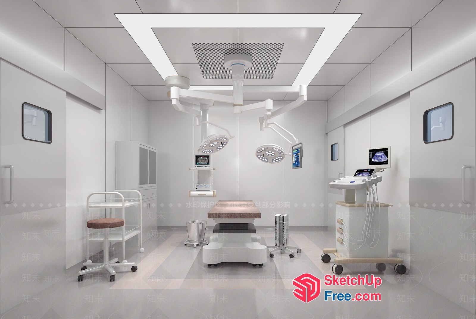 Modern Medical Exam Room Interior 3D SketchUp File