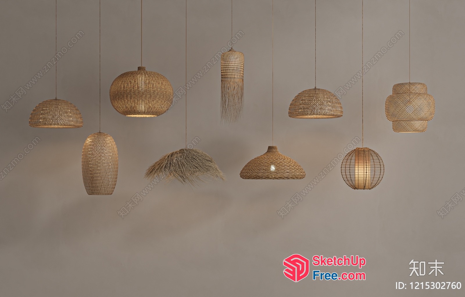 Modern Hanging Pendant Lamps 3D SketchUp File