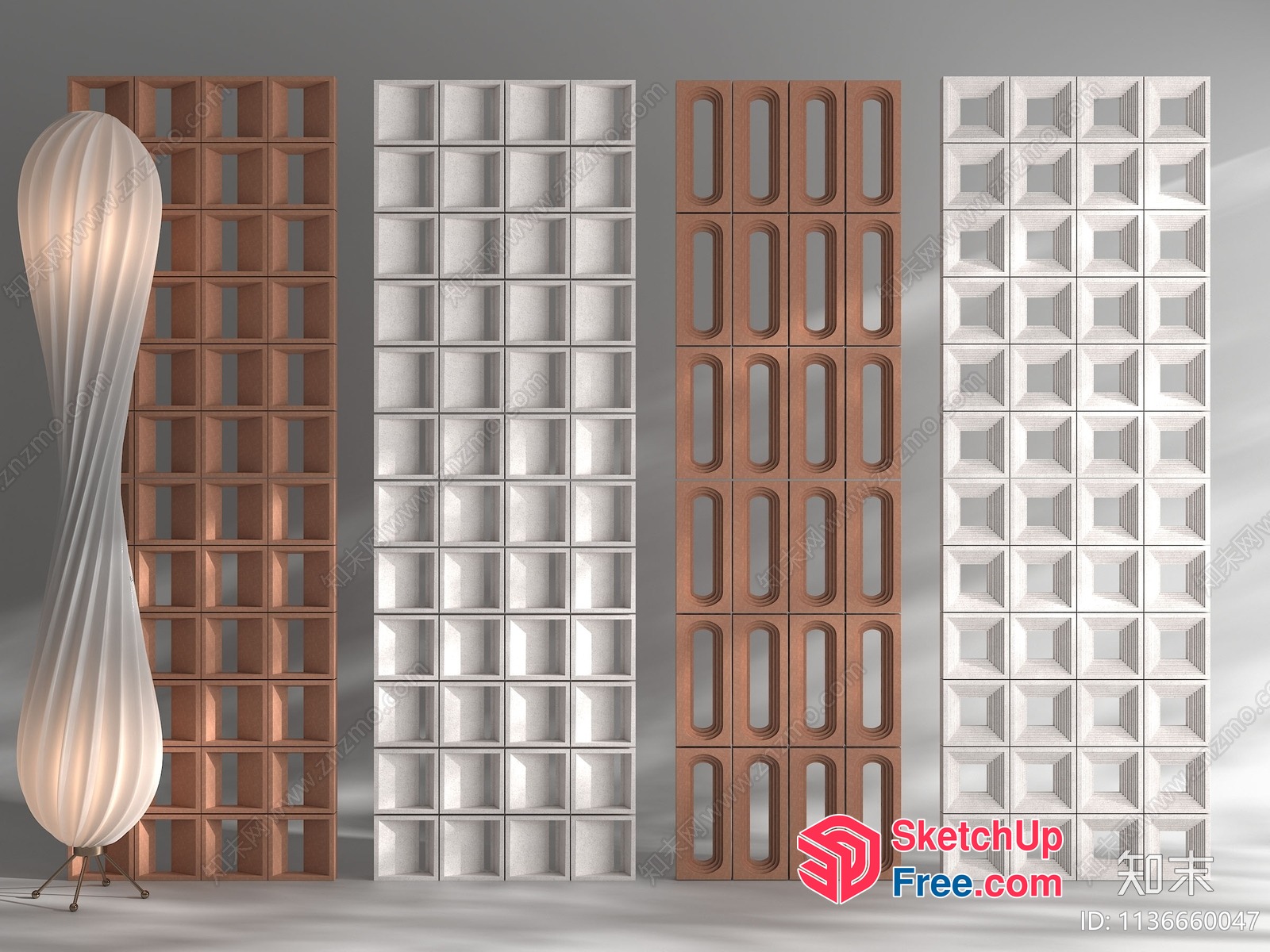 Modern Wood Partition Screen 3D SketchUp File