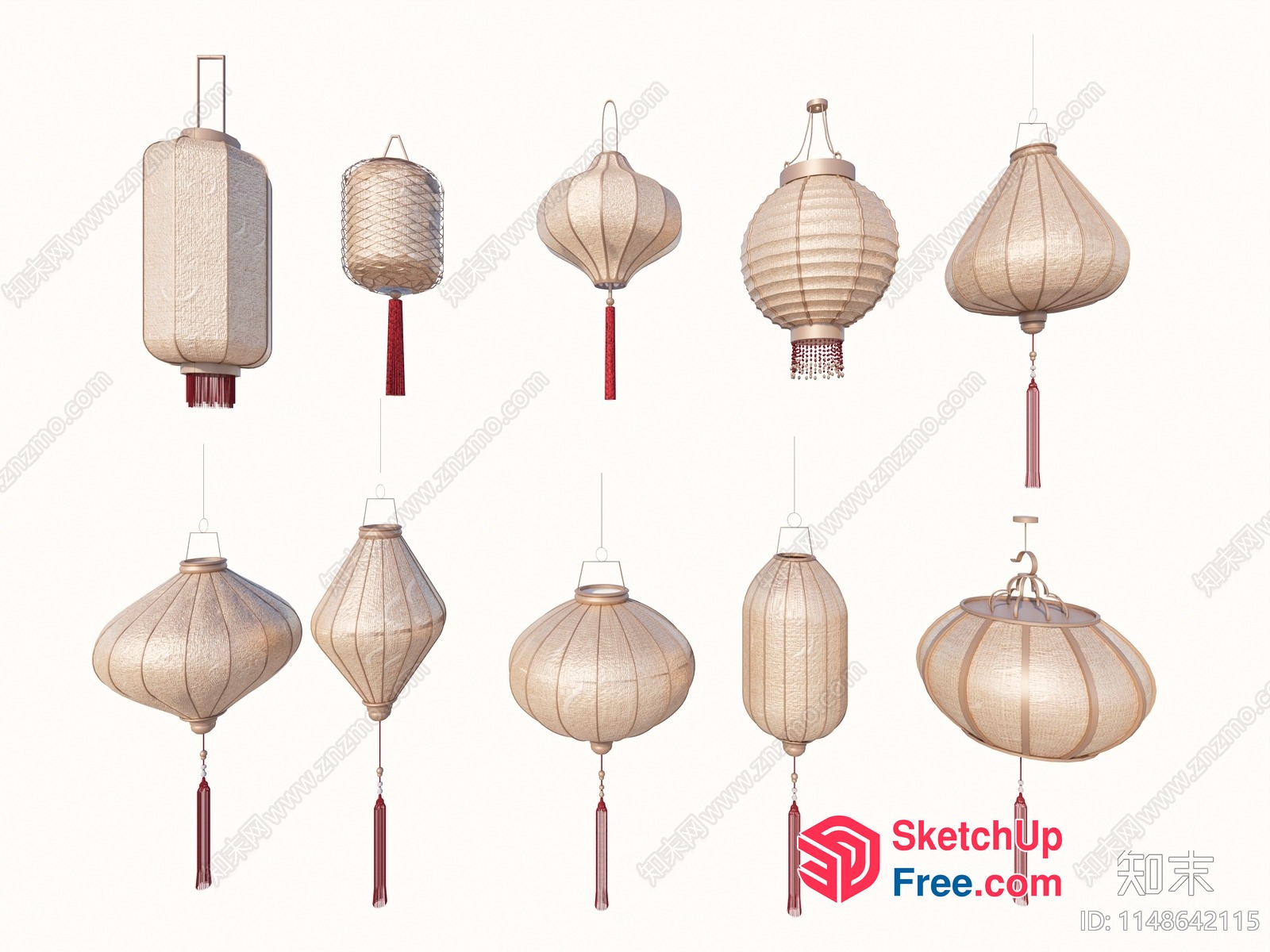 Asian Traditional Lanterns 3D SketchUp File