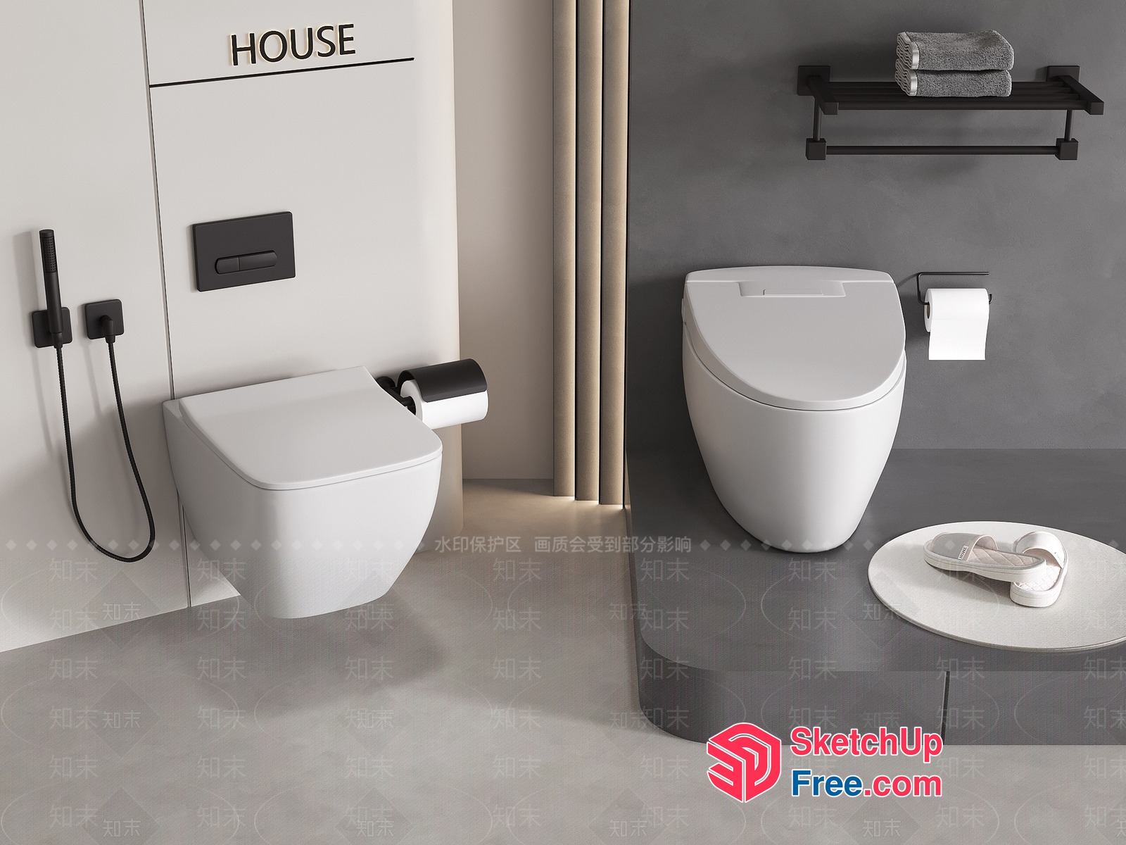 Modern Bathroom Design With Sleek Fixtures 3D SketchUp File