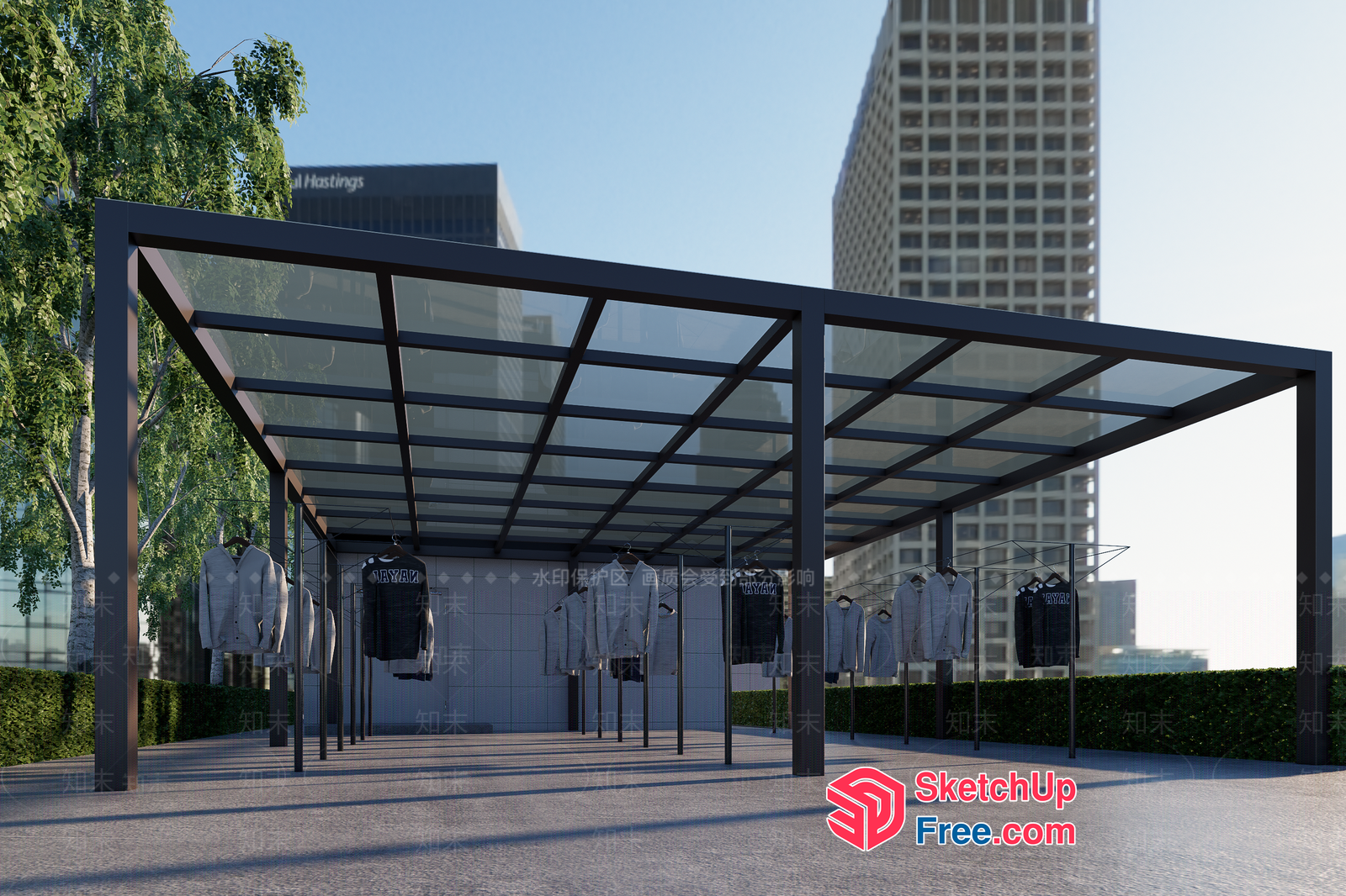 Outdoor Clothing Display Structure 3D SketchUp File