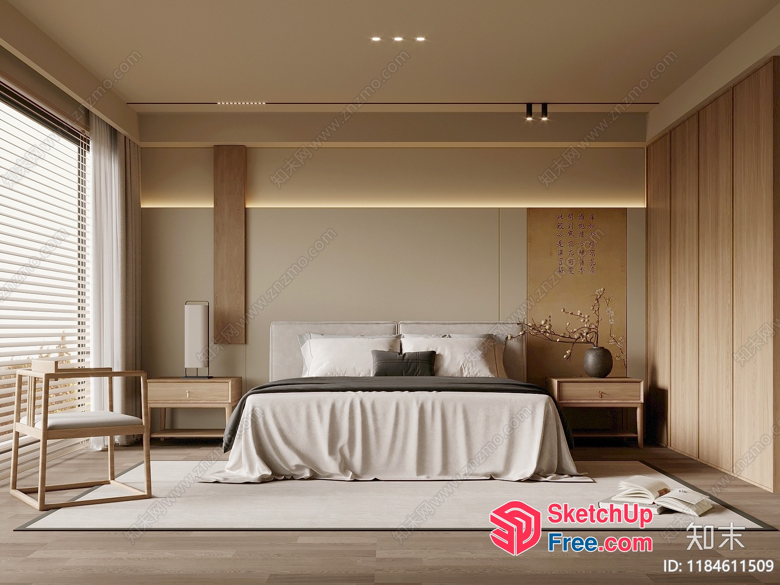 Elegant And Modern Bedroom Interior 3D SketchUp File