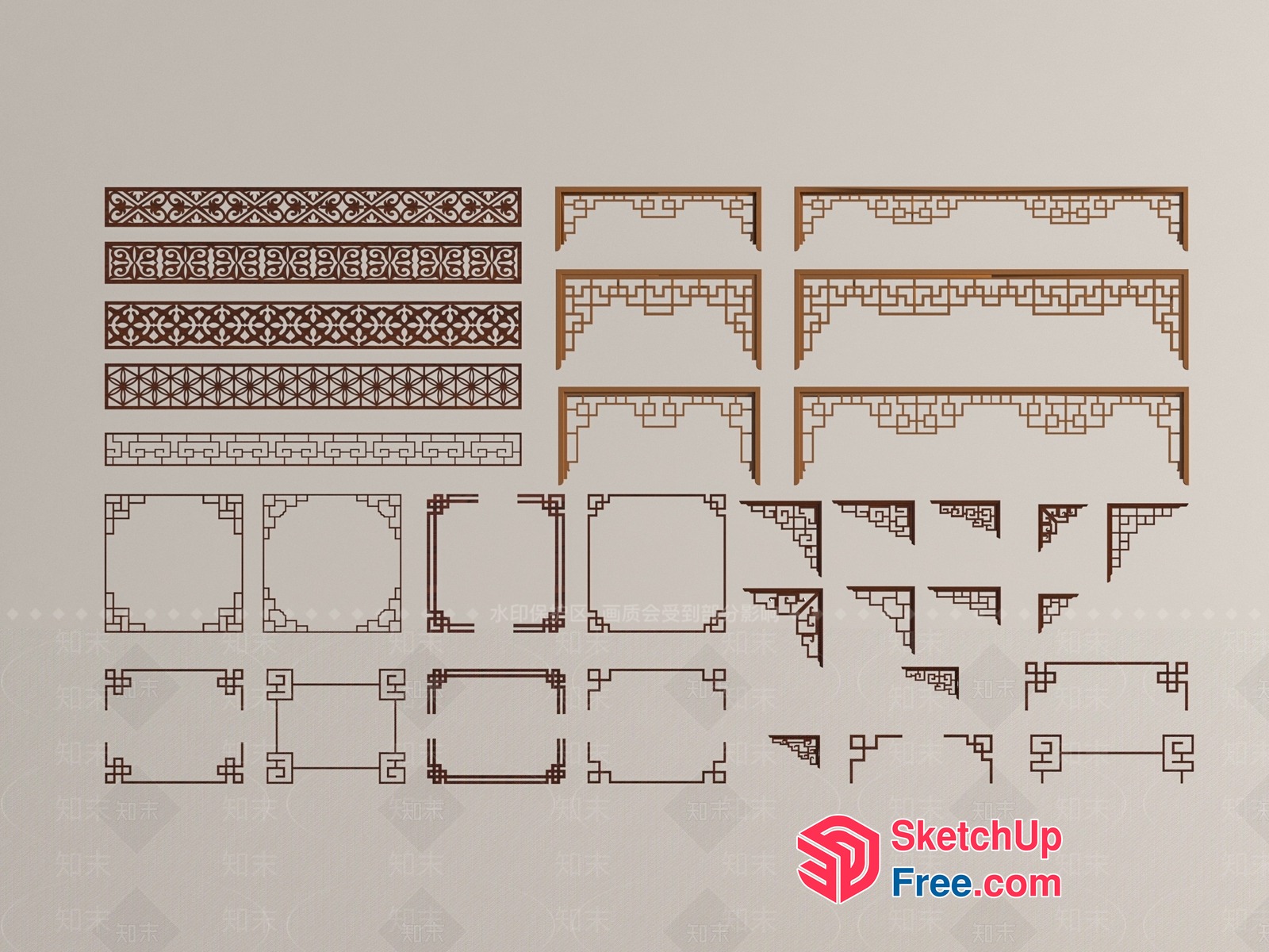 Intricate Geometric Patterns And Borders 3D SketchUp File