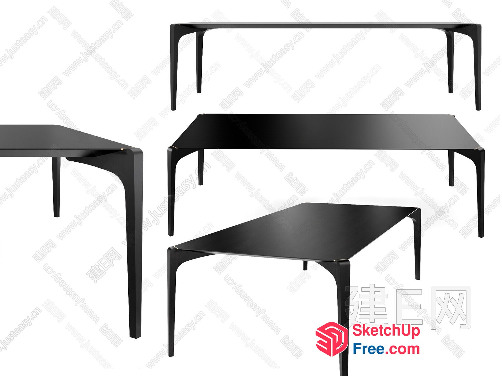 Simple Modern Black Table Designs 3D SketchUp File