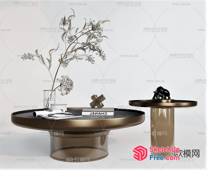 Elegant And Modern Coffee Table Set 3D SketchUp File