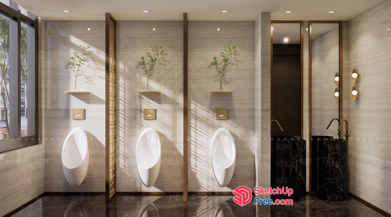 Elegant And Modern Bathroom Interior 3D SketchUp File