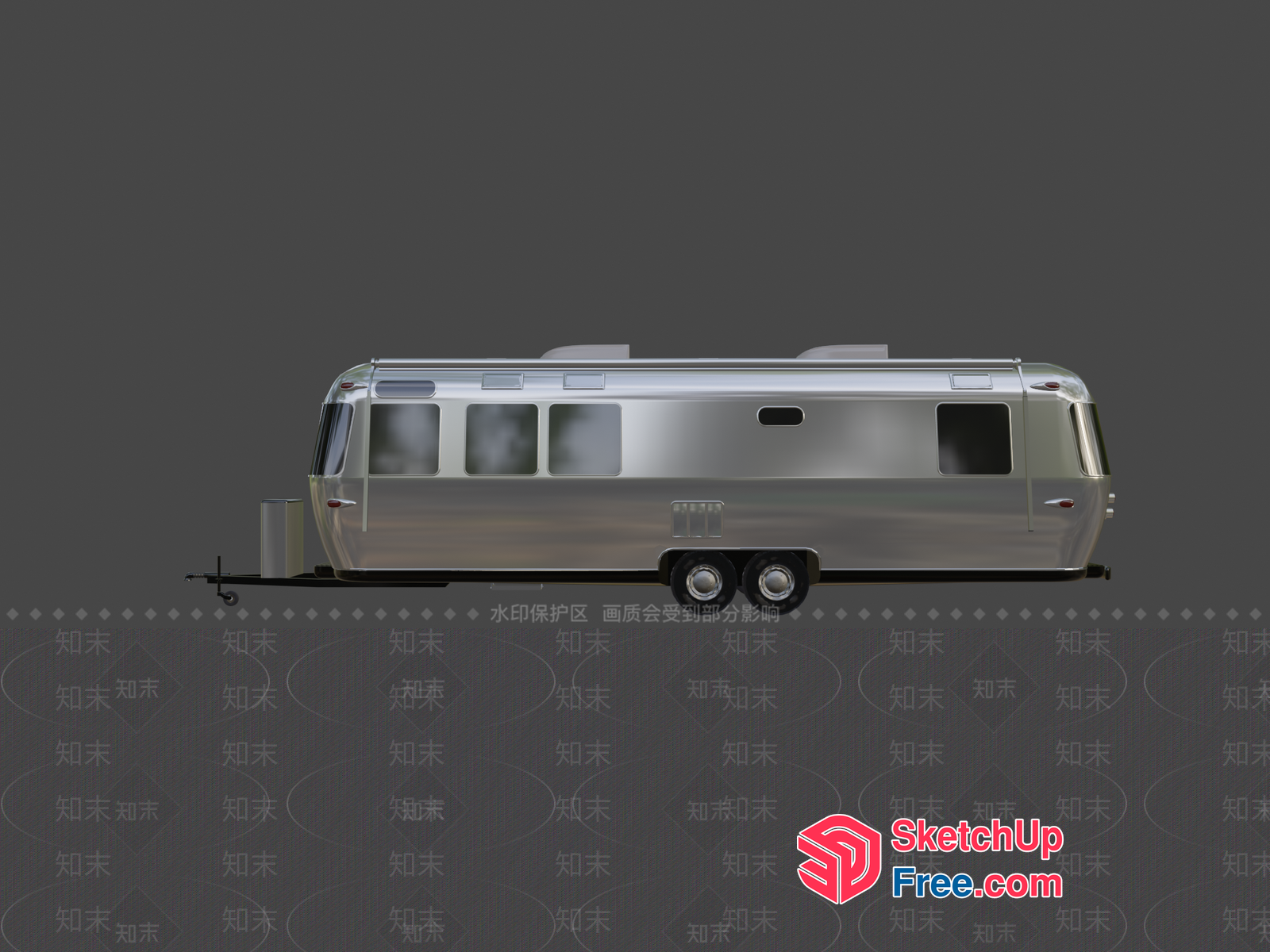 Silver Airstream Trailer 3D SketchUp File