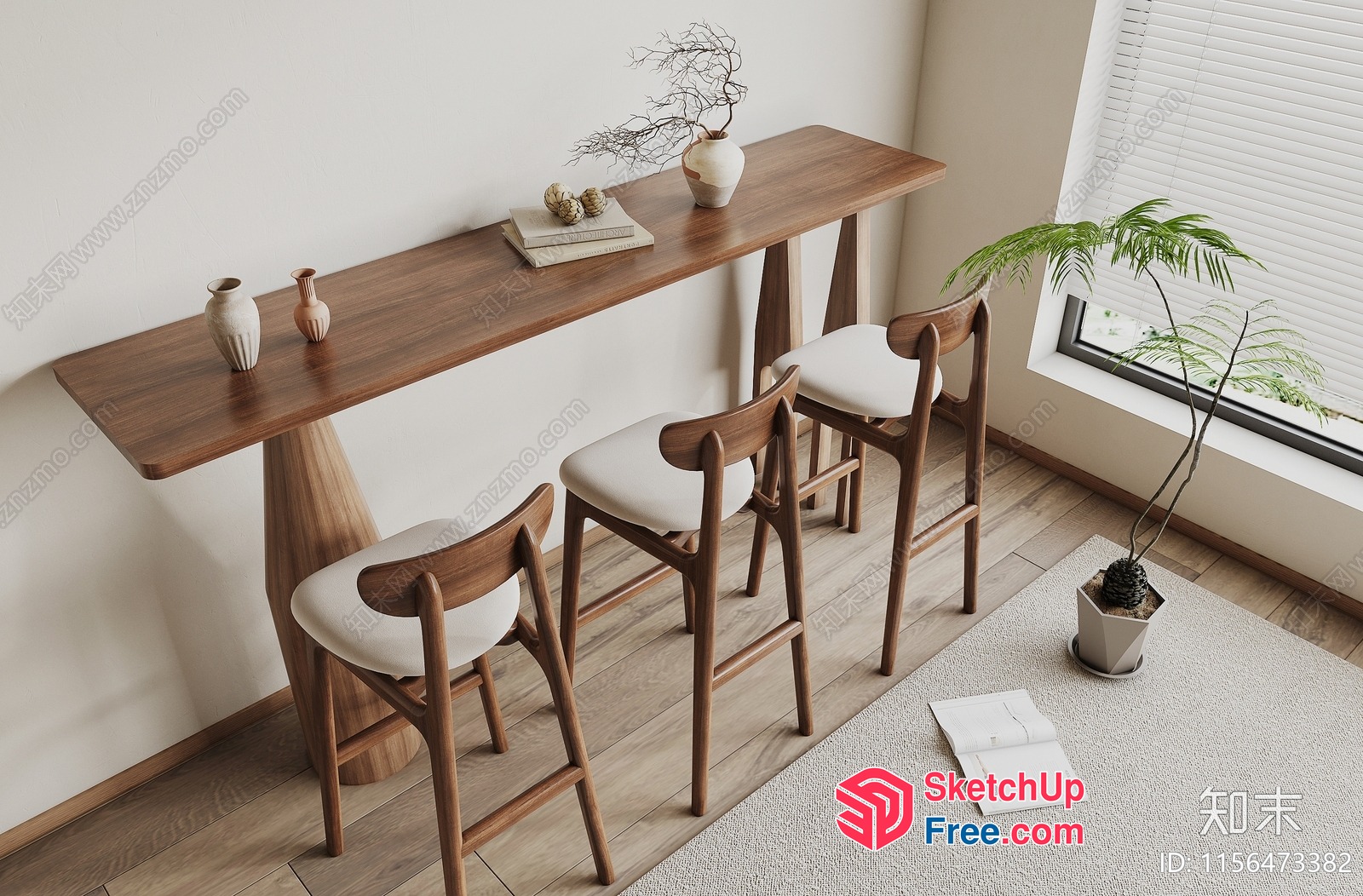 Minimalist Japanese Style Interior Decor 3D SketchUp File