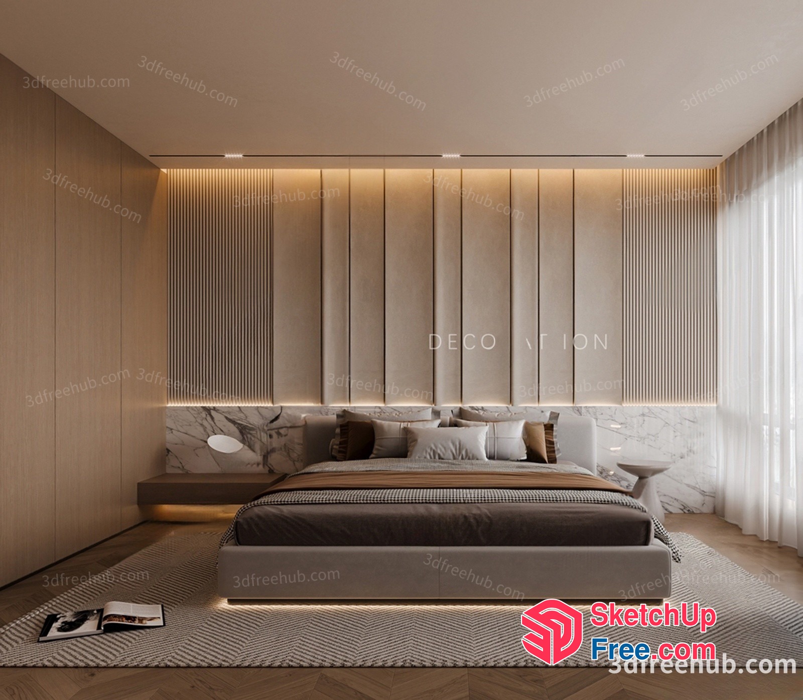 Minimalist Bedroom Decor 3D SketchUp File