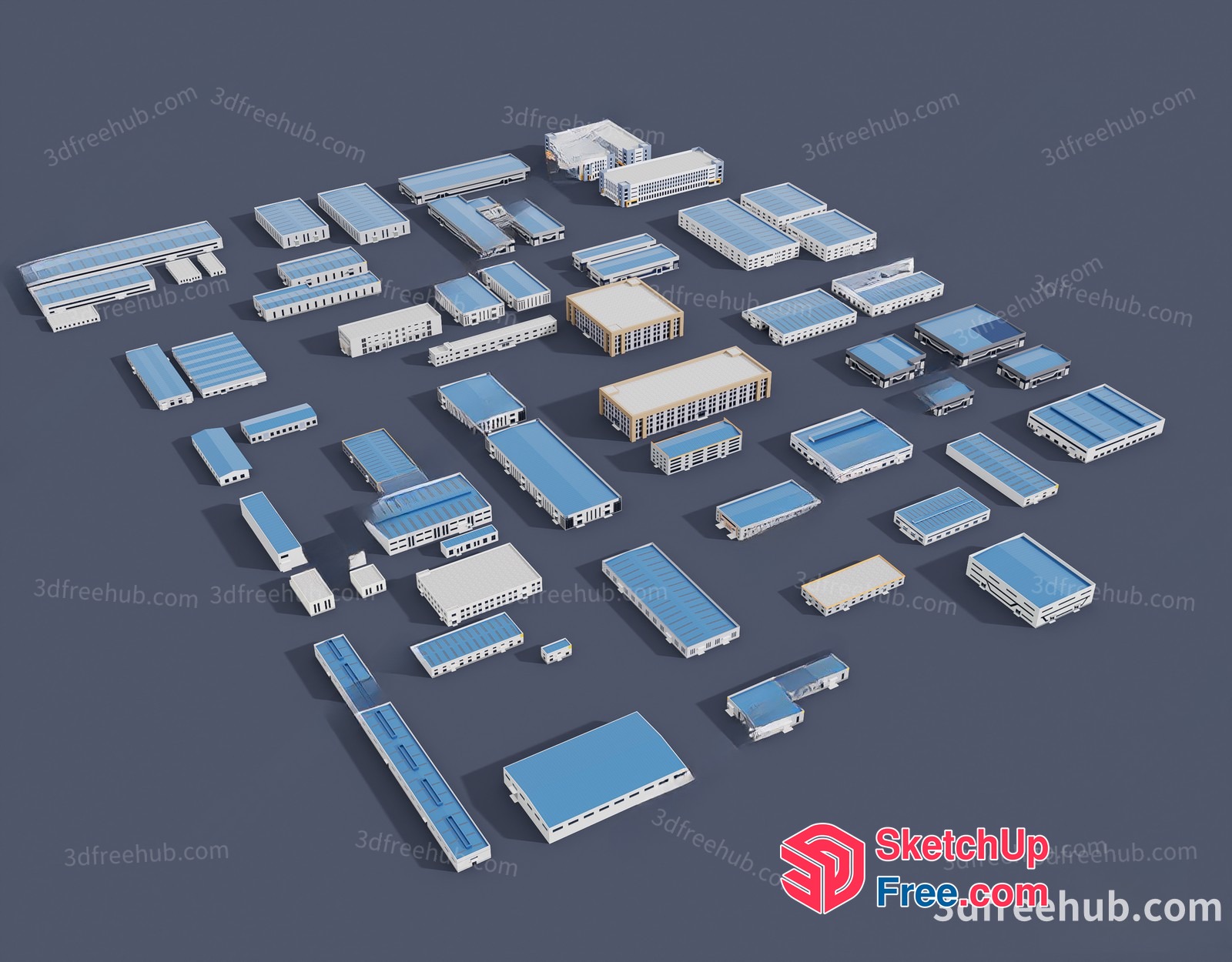 3D Model Of Various Buildings And Structures 3D SketchUp File