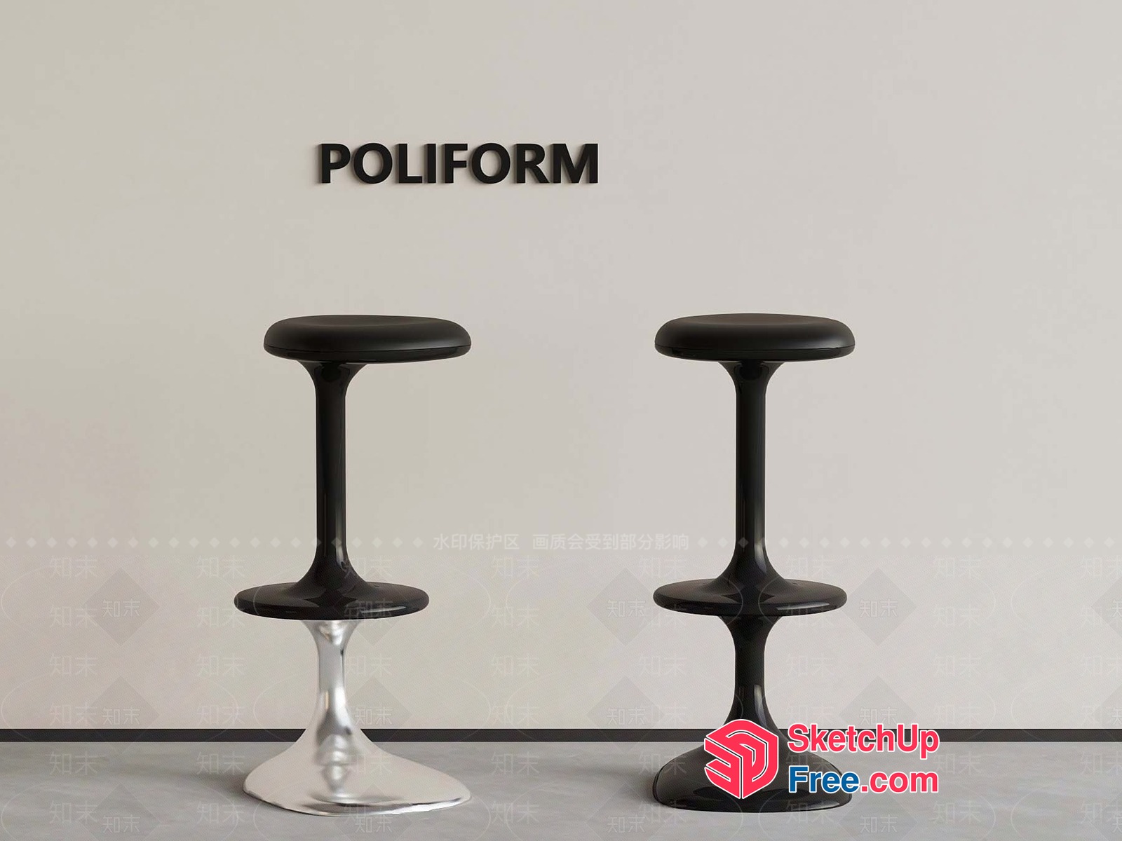 Poliform Stools 3D SketchUp File