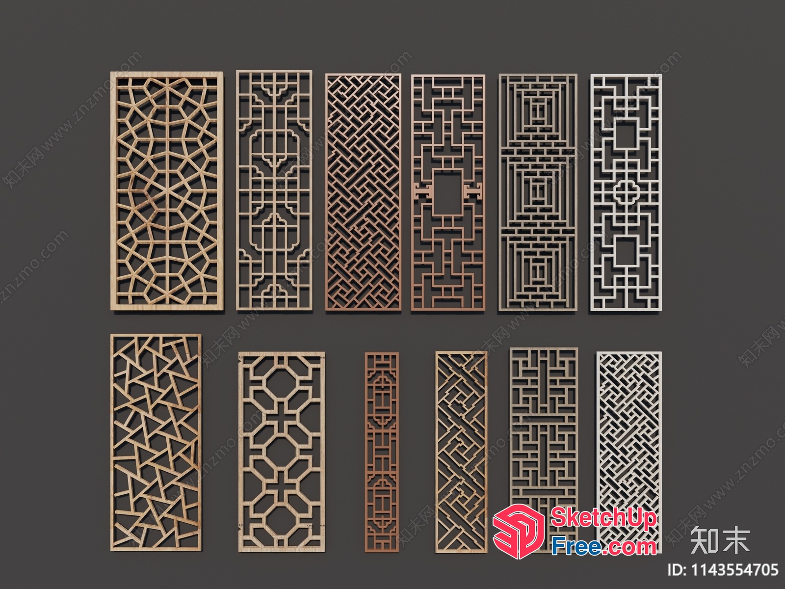 Intricate Patterned Wall Decorations 3D SketchUp File