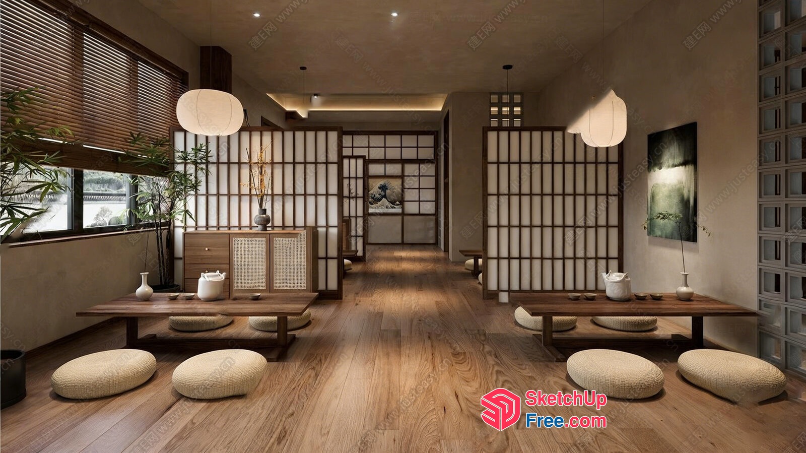 Traditional Japanese-Style Interior Design 3D SketchUp File